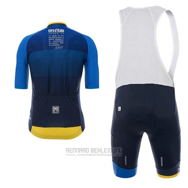 2017 Fahrradbekleidung Giro D'italien Dunkel Blau Trikot Kurzarm und Tragerhose